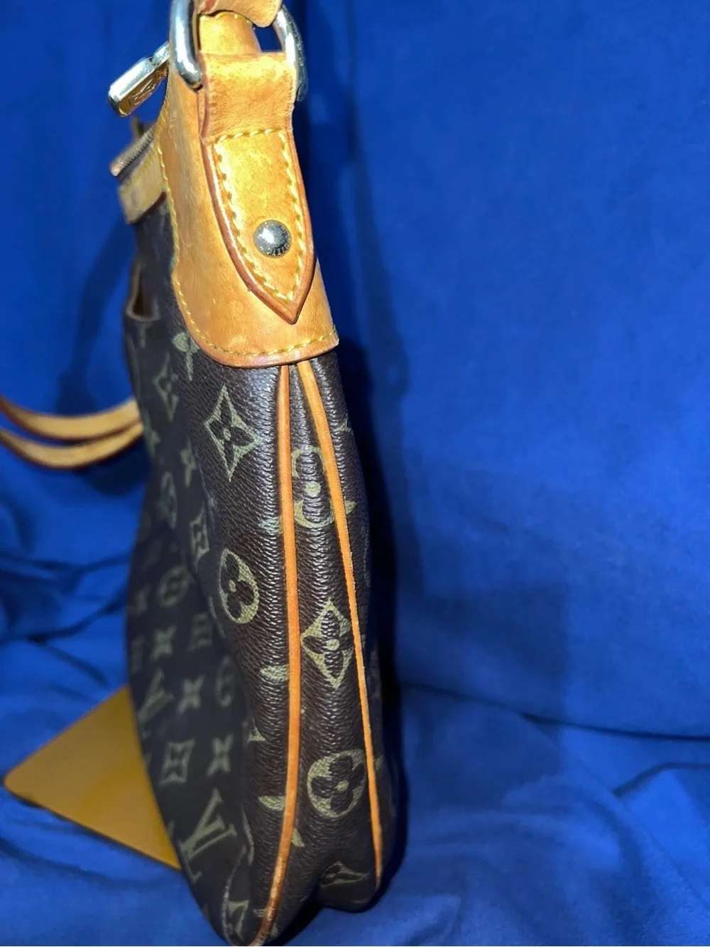 LV Odean PM -Monogram Brown Crossbody Bag with Tan Leather Trim